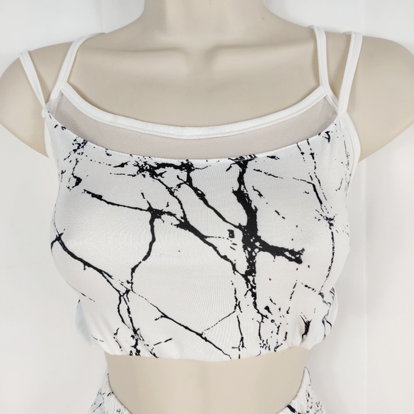 Unbranded Pants - 2pc work out white black croptop long pant…